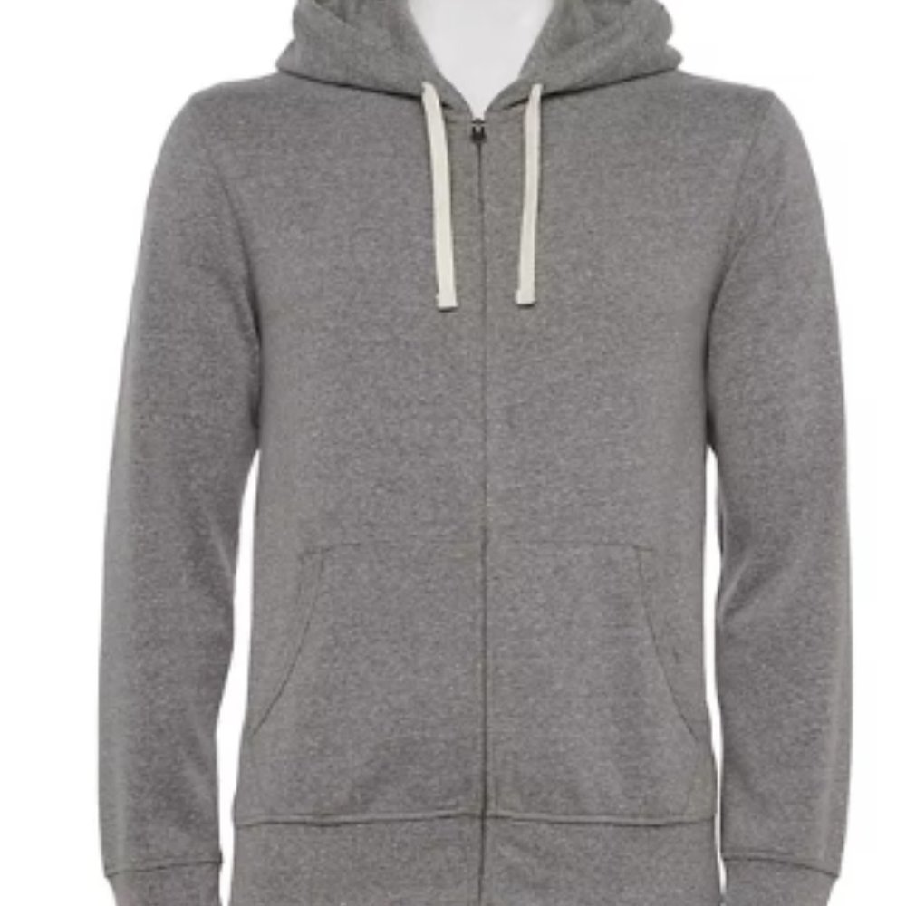 Men's Sonoma Goods For Life® Fleece Full-Zip Hoodie Grey color XL Size NWT